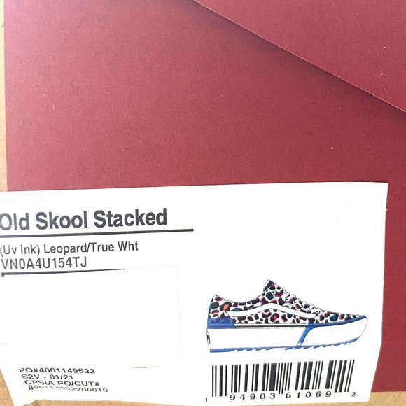 VANS Sneakers Men's VN0A4U154TJ Old Skool Stacked Uv Inc Platform Leopard Canvas - Picture 11 of 12